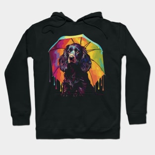 Boykin Spaniel Rainy Day With Umbrella Hoodie